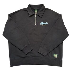 Vintage 2003 Roots Men's Quarter Zip Navy Sweatershirt L